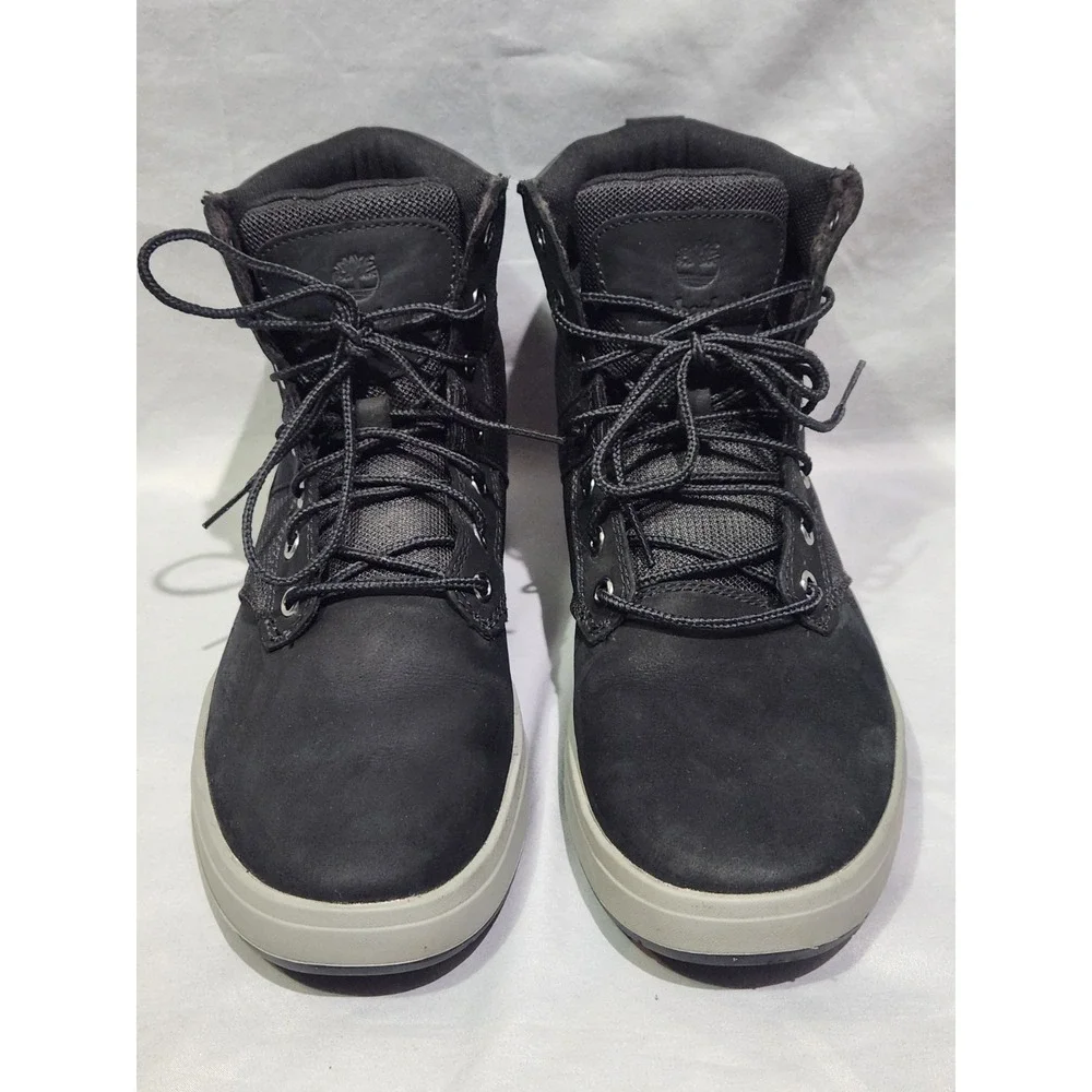 Timberland‎ Black Davis Square Leather Fabric Chukka Sneaker Boots sz 7.5